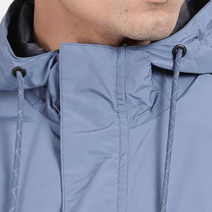 Veste coupe-vent pour homme en nylon de qualité supérieure, design personnalisé, couleur bleu clair, fermeture éclair intégrale, capuche, imperméable, pour usage quotidien - Product Image 6