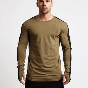 De diseño de moda de algodón al por mayor personalizado Logotipo de impresión de pantalla de los hombres casuales de manga larga Camisetas - Product Image 3