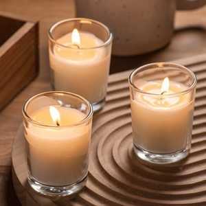 Portavelas Redondo de Vidrio con Etiqueta Marrón, Decoración Aromática para el Hogar - Product Image 5