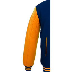 Chaqueta Varsity para Hombre, Mezcla de Lana Melton, Mangas de Cuero, Tela de Lona, Chaqueta Letterman Personalizada al por Mayor - Product Image 3