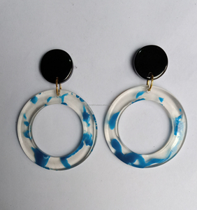 Pendiente de gota de resina epoxi al por mayor de moda, joyería redonda, pendiente de resina, joyería y accesorios de moda más vendidos - Product Image 6