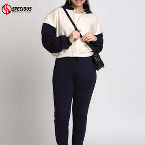 Chándal Informal con Capucha para Mujer, Ropa Deportiva 100% Algodón Ecológico Transpirable, Color en Contraste, Servicio OEM ODM, Hecho a Medida - Product Image 4