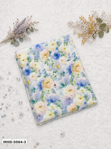 Tissu imprimé floral, largeur 58/60 pouces, 100% polyester, tissé, respirant, léger, 60 GSM, textile d'ameublement, modèle 8027 - Product Image 4