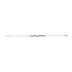 Rose <b>Gold</b> Diamond Mangalsutra <b>Bracelet</b> for Women | Black <b>Bead</b> Adjustable Chain <b>Bracelet</b> | Elegant Daily Wear Jewelry Gift - Product Image 2