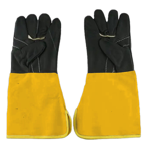 Wholesale Safety Tig Welder Welding Gloves Heat <b>Fire</b> Resistant Goat Grain & Cowhide Split Leather Tig Welding Gloves - Product Image 3