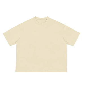 Custom Make OEM Haute Round Neck Regular Fit Knitted T-shirt with Full Printed Short Loose Design Shoulder <b>Drop</b> Short Sleeve - Product Image 3