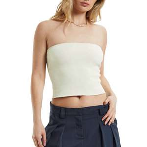 Top de Tubo Personalizado 2026 para Mujer, Bonito, de Verano, sin Tirantes, Fruncido, sin Espalda, sin Mangas - Product Image 3