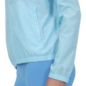 Light Blue Hooded Racer <b>Quilted</b> <b>Jacket</b> with Zipper Closure Sporty Windproof Waterproof Reversible <b>Pattern</b> Nylon Spandex - Product Image 2