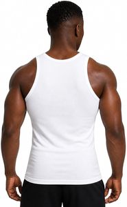 Spun Combed Cotton Breathable Single Jersey Fabric Soft Feel Hot Sale <b>Men's</b> Casual <b>White</b> <b>Vest</b> 100% Ring Comfortable Inner Wear - Product Image 3