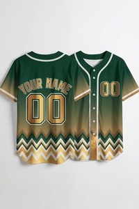 Maillot de baseball personnalisé marron à chevrons pour homme, uniforme d'équipe boutonné, t-shirt de sport athlétique anti-humidité - Product Image 2