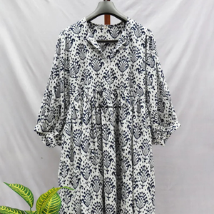Beautiful floral Cotton Block Printed dress Dress For Casual wear Hand Block Printed Dress - Product Image 5