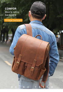 Sac à dos vintage en cuir Saffiano véritable, personnalisable avec logo OEM, pour filles, hommes, femmes, mode, école, voyage, sac à dos en cuir de qualité supérieure - Product Image 2