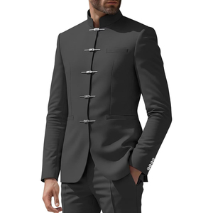 Chaqueta Tradicional Bávara Alemana para Hombre, Cuello Mao, Ecológica, Transpirable, Estilo Alpino, para Festivales, Oktoberfest, Formal - Product Image 2