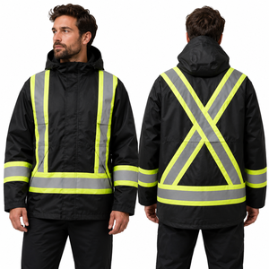 Vêtements de travail de sécurité haute visibilité en polyester réfléchissant Rip-Stop, uniforme de travail unisexe avec poche - Product Image 1