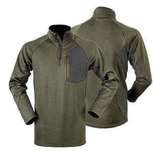 Men's Performance Hunting Baselayer Quarter Zip Thermal Fleece Outdoor Shirt Breathable Moisture Wicking Hiking Mid-layer <b>Jacket</b> - Product Image 1