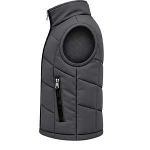 Chaleco Acolchado Gris Carbón para Hombre, Sin Mangas, Cuello Alto, Cierre Frontal, Ligero, Cálido, para Invierno, con Bolsillos Laterales con Cierre - Product Image 4
