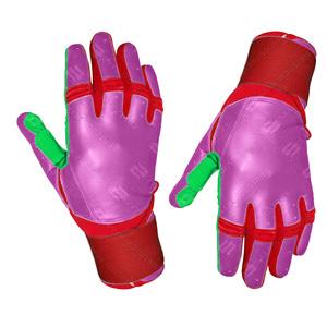 Gants de frappe en cuir vert et rose, ambidextres, avec fermeture auto-agrippante, support de poignet rembourré, entraînement, unisexe, adulte - Product Image 4