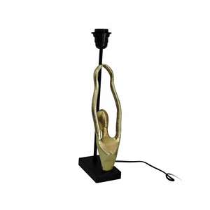 Elegante Base de Lámpara de Mesa con Figura Humana Abstracta Dorada - Iluminación Moderna con Escultura de Figurita de Aluminio para Sala de Estar y Dormitorio - Product Image 1