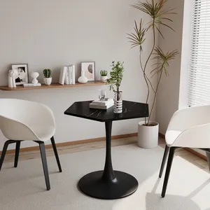 Modern Geometric Aluminium Eco-Friendly <b>Coffee</b> <b>Table</b> <b>Black</b> <b>Round</b> Shape Indoor Living Room Furniture Durable Design - Product Image 4