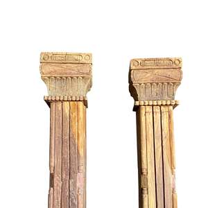 Columna Decorativa Tallada a Mano en Madera de Teca Sólida de Estilo Indio Vintage para Proyectos de Templos, Villas y Hoteles |   Mix Match 1 Contenedor - Product Image 5