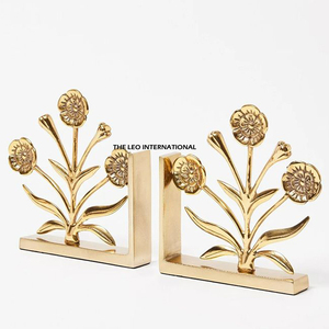 Organizador de Escritorio Metálico, Sujetalibros de Aluminio con Forma de Asta de Ciervo, Acabado Antiguo en Latón - Product Image 4