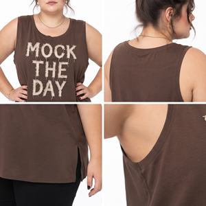 Plus Size <b>Distressed</b> Embroidered Tank <b>Top</b> 100% Cotton Polyester Racerback <b>Top</b> Gym Wear Singlet <b>Top</b> Eco-Friendly Workout Stringer - Product Image 6