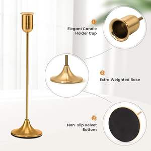 Porte-bougie en métal, décoration minimaliste moderne pour la maison, élégant support à bougie en métal noir pour table à manger, salon - Product Image 4