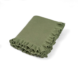 Eco-Friendly 100% Cotton <b>Knitted</b> Lightweight Baby <b>Throw</b> <b>Blanket</b> Solid Color Cute Style Customizable Packaging Spring Autumn - Product Image 1