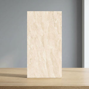 Carreaux de porcelaine émaillée effet marbre Travertino Ivory 60x120, polis, pour sol, finition brillante, Pesos Porcellanitic - Product Image 3