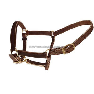 Collar de cabeza personalizado de cuero genuino negro/marrón para caballo con herrajes de latón macizo, venta al por mayor de collares de cuero para equitación. - Product Image 6