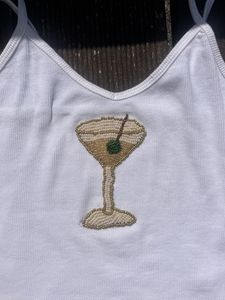 Ladies Summer for Top Handmade Beaded Applique Decorative Embroidery Rib Knit Casual Fashion Garment High Quality <b>Skin</b>-friendly - Product Image 3