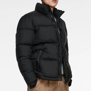 Blouson matelassé personnalisé brillant pour homme, en toile, col montant, logo frontal, imperméable, respirant, grande taille, pour le printemps - Product Image 1