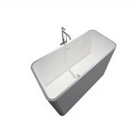 Baignoire autoportante moderne en résine transparente ergonomique avec 40 jets de massage combinés (Air Whirlpool) – Durable et écologique pour salle de bain