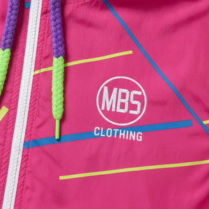 Custom Retro <b>Pink</b> Neon Geometric Print Hooded Windbreaker <b>Jacket</b> Men Women Lightweight <b>Waterproof</b> Outdoor Streetwear Tracksuit - Product Image 5