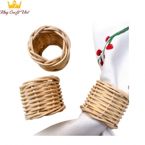 Ensemble de ronds de serviette en rotin naturel du Vietnam tissé pour la décoration de table, de mariage, de fête, de maison et de restaurant - Product Image 3