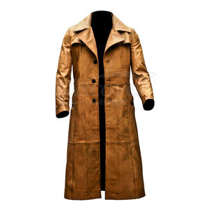 Service OEM Manteau long en cuir Vente chaude Manteaux longs en cuir Meilleur prix Manteau long en cuir avec logo personnalisé pour la vente en ligne - Product Image 4
