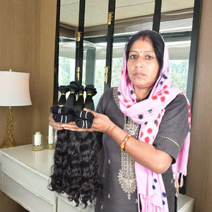 Faisceaux de trame de cheveux humains de temple brésilien naturel non transformé pour les femmes couleur noire crépue vague naturelle non ombrée pas de perte de noir - Product Image 3