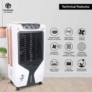 Low Power Consumption KAZER 80LTR <b>AIR</b> <b>COOLER</b> with Big <b>Fan</b> Blade Easy To Move Model Water Level Indicator - Product Image 2