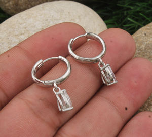 Pendientes de Plata de Ley 925 de Lujo con Forma de Estrella, Gema de Circonita Cúbica con Corte de Pera, Sello S925, Joyería Fina Celestial para Mujer, Boda - Product Image 4