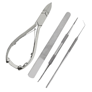 4 Pcs Podiatry <b>Set</b> <b>Nail</b> Nipper Probe <b>Nail</b> File Double End Foot Care Pedicure Kit - Product Image 1