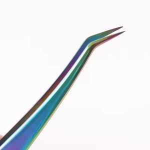 Pince à cils en acier inoxydable à pointe lisse, applicateur de précision pour salon de beauté, outil professionnel pour extensions de cils - Product Image 6
