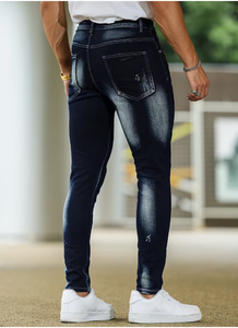 Jeans de Mezclilla Premium TRIBON SPORTS para Hombre, Corte Slim Fit, Secado Rápido, Cintura Media, Lavado Medio, Pierna Recta, Pantalones de Algodón para Venta al Por Mayor - Product Image 3