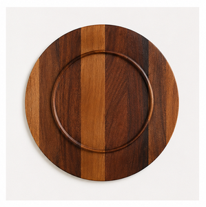 Plato de Servir Redondo de Madera de Acacia de Lujo, Ecológico, Hecho a Mano, para Bodas, Fiestas y Hoteles - Product Image 3