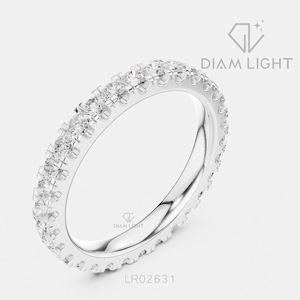 Bague de mariage ronde 1,05 carat, bijoux fins, certifiée IGI, or blanc 14 carats, diamant de laboratoire, bague de fiançailles et de mariage - Product Image 2