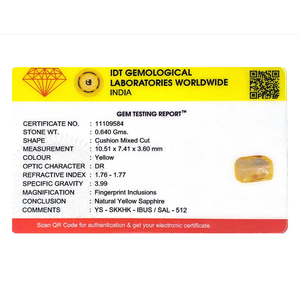 พลอยแซฟไฟร์สีเหลืองทรงรีขนาด 3.2 กะรัต สำหรับเครื่องประดับชั้นดี - Product Image 4