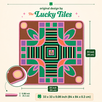 Tapis de Mahjong Pliable Géométrique Rétro de Luxe Personnalisé 33x33 Pouces en Néoprène Antidérapant, Ensemble Cadeau de Poker, Vente en Gros OEM/ODM