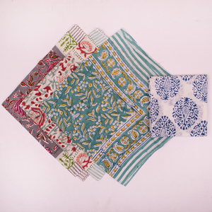 Pañuelo Cuadrado de Algodón Estampado Artesanal de Moda Sostenible de Lujo, Pañuelo Suave para Mujer para Actividades al Aire Libre - Product Image 1
