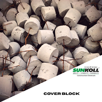 Blocs de couverture en béton avec fil de liaison pour espaceurs de barres d'armature, pièces de soutien structurel pour fondations, dalles, colonnes et poutres