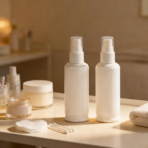 Bouteille ronde en plastique PET blanc de 100 ml en gros - Flacon pulvérisateur vide à fine brume pour parfum, nettoyant, lotion, crème, huile - Product Image 4