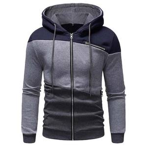 Sudaderas con capucha de color contrastante para hombre en oferta, 100% algodón, forro polar, con cremallera, novedad de invierno, sudaderas casuales para hombre - Product Image 2